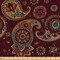 Ambesonne Paisley Fabric by The Yard, Middle Pattern Tribal Art Bohemian Themed Composition Printed Image, Decorative Fabric for Upholstery and Home Accents, 5 Yards, Burgundy Mustard